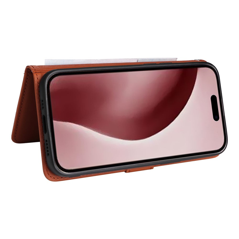 iPhone 16 Pro Wallet Flip Cover – Brun - produktbillede 4