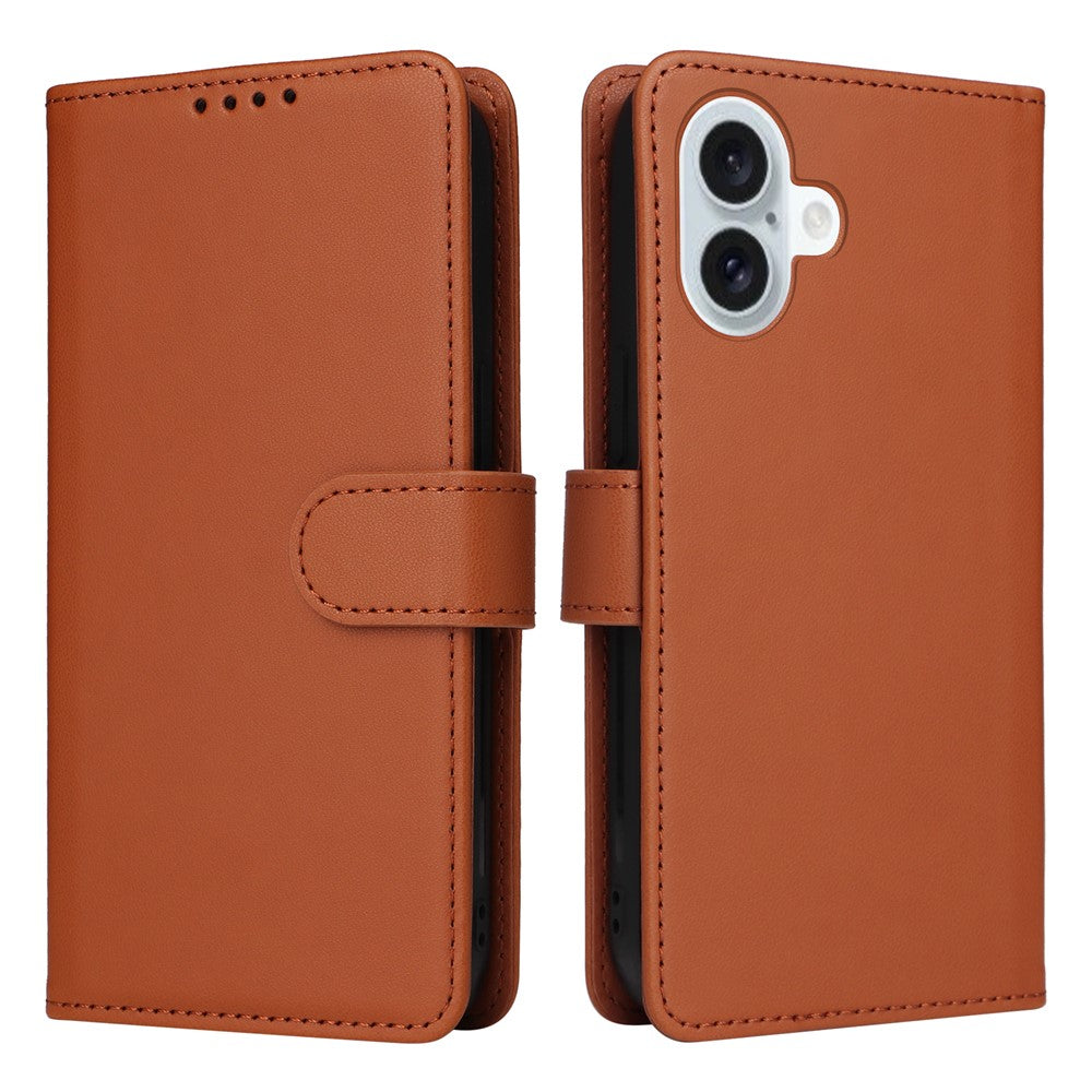 iPhone 16 Plus Wallet Flip Cover – Brun - produktbillede 1
