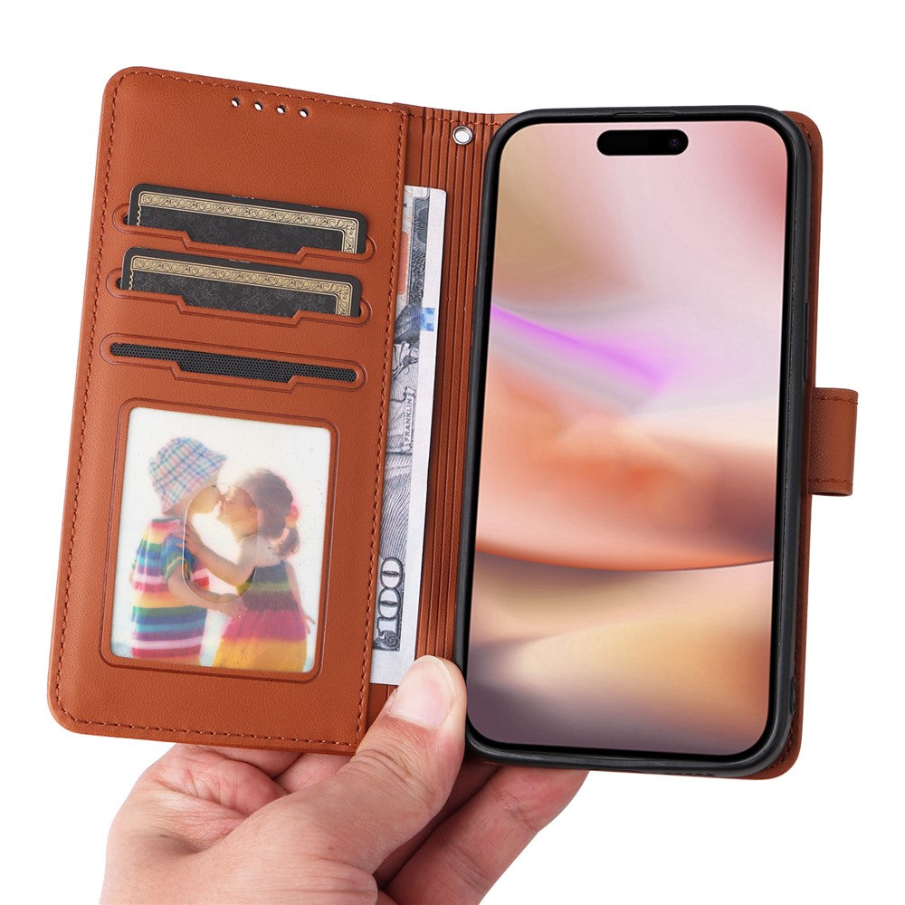 iPhone 16 Plus Wallet Flip Cover – Brun - produktbillede 7