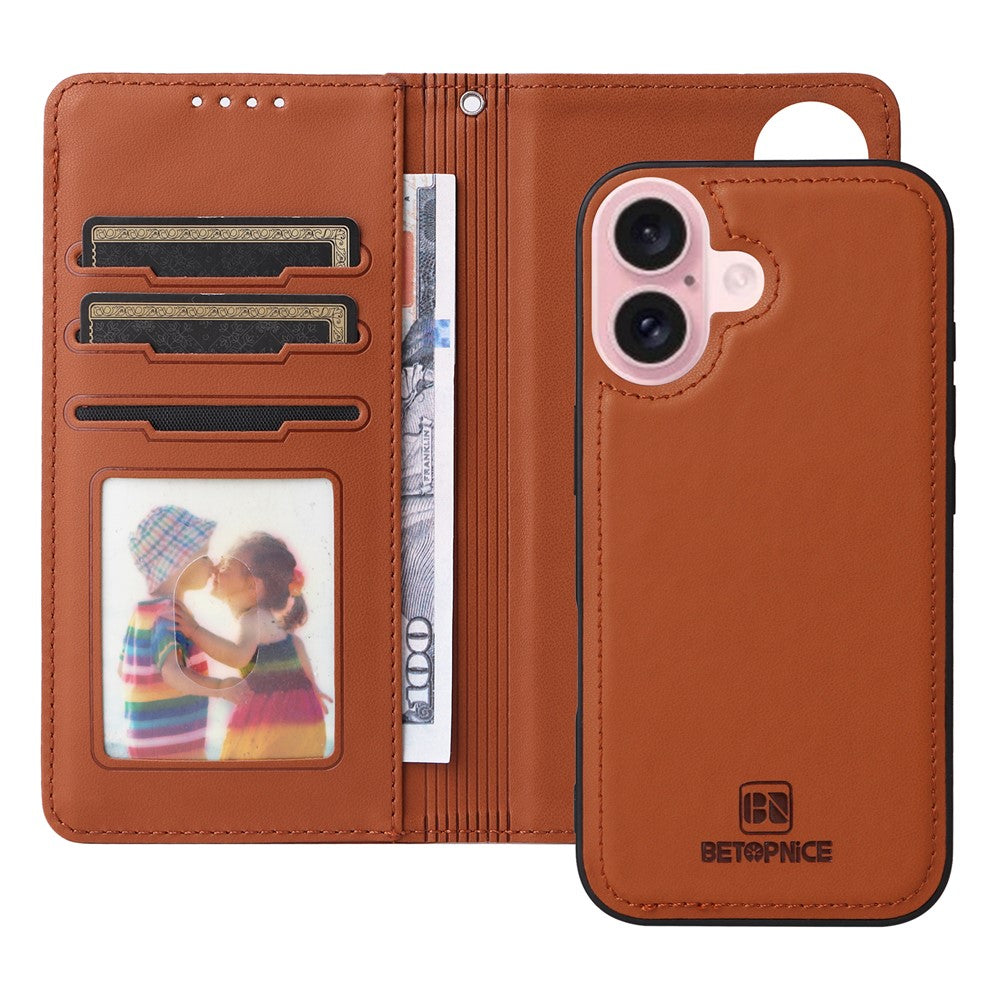 iPhone 16 Wallet Flip Cover – Brun - produktbillede 2