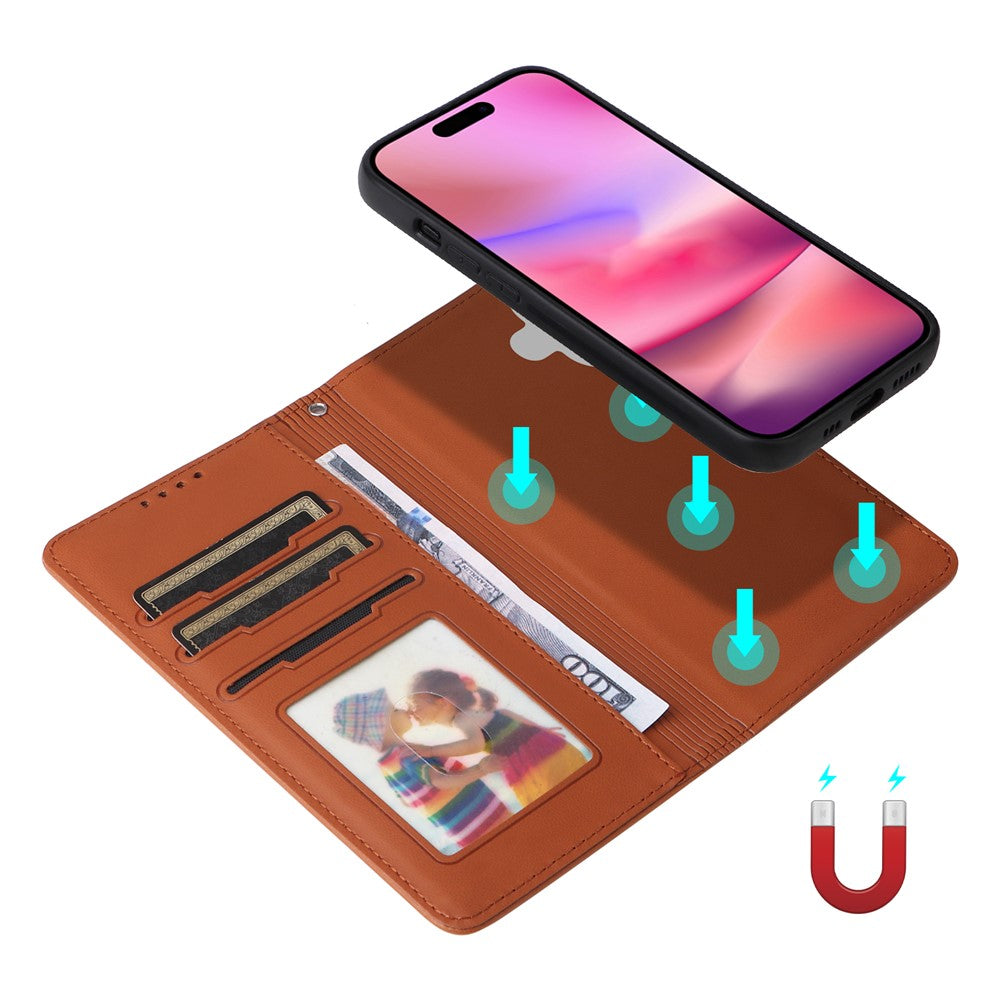 iPhone 16 Wallet Flip Cover – Brun - produktbillede 3