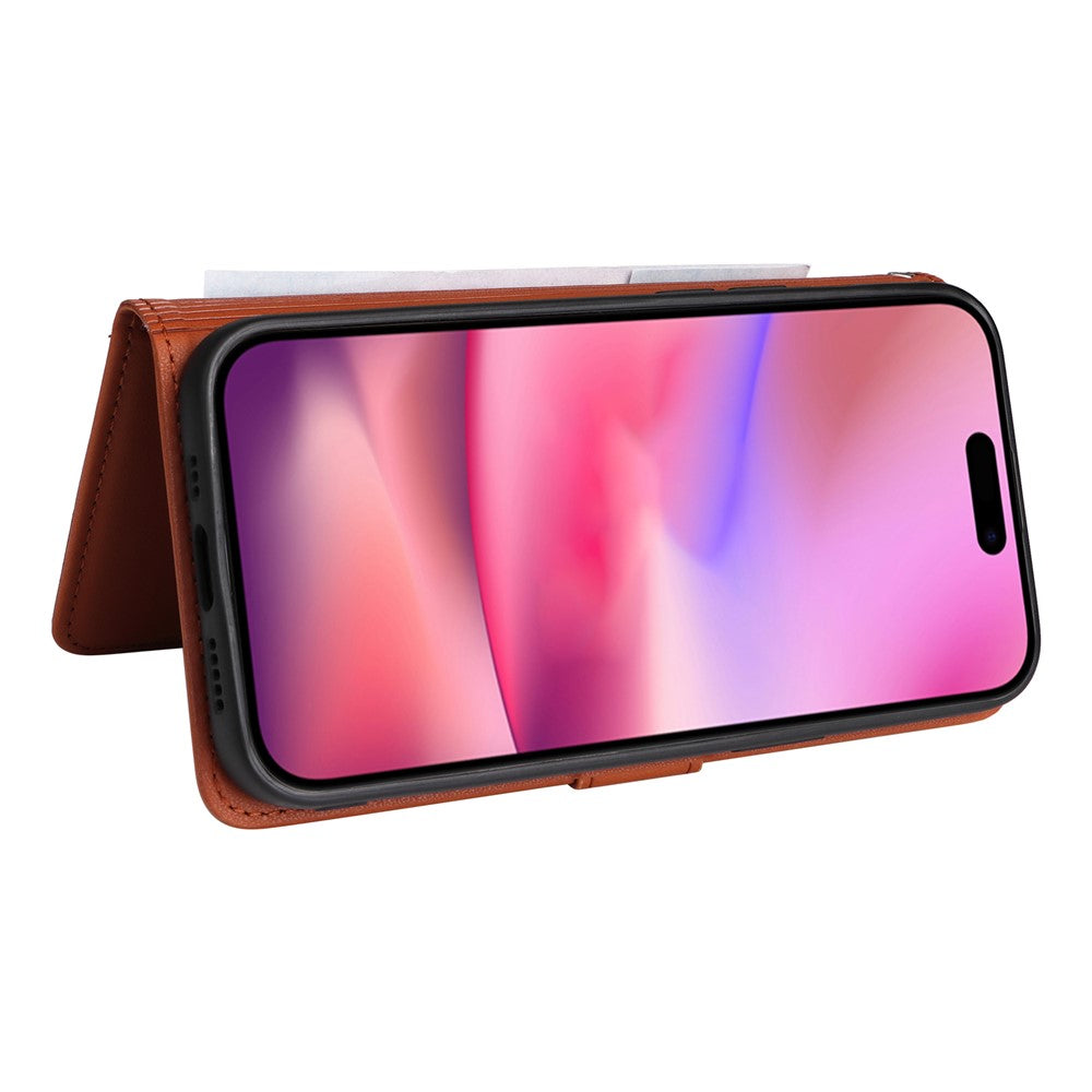 iPhone 16 Wallet Flip Cover – Brun - produktbillede 4