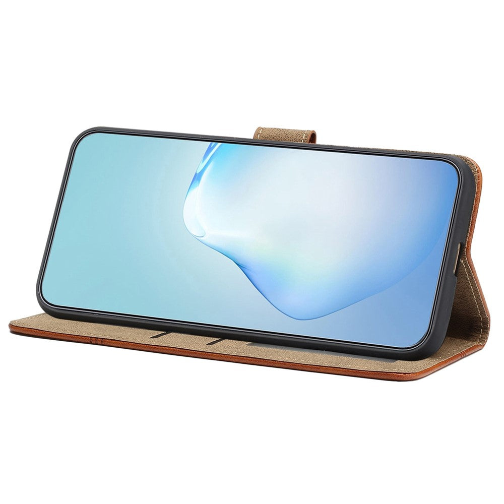 iPhone 12/12 Pro Wallet Flip Cover Cowhide – Brun - produktbillede 2