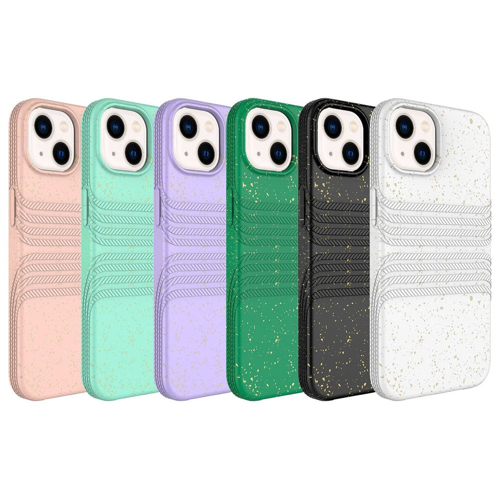 iPhone 14 TPU Cover Anti scratch Fully Biodegradable Wheat Straw Cell – Pink - produktbillede 5