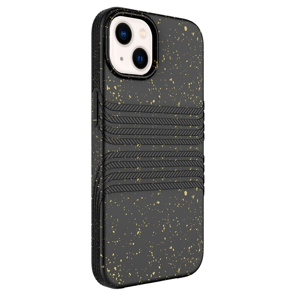 iPhone 14 TPU Cover Anti scratch Fully Biodegradable Wheat Straw Cell – Sort - produktbillede 2