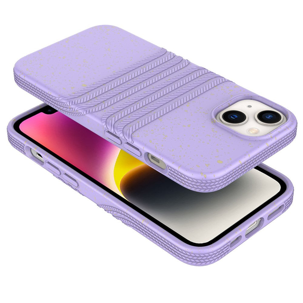 iPhone 14 TPU Cover Anti scratch Fully Biodegradable Wheat Straw Cell – Sort - produktbillede 3