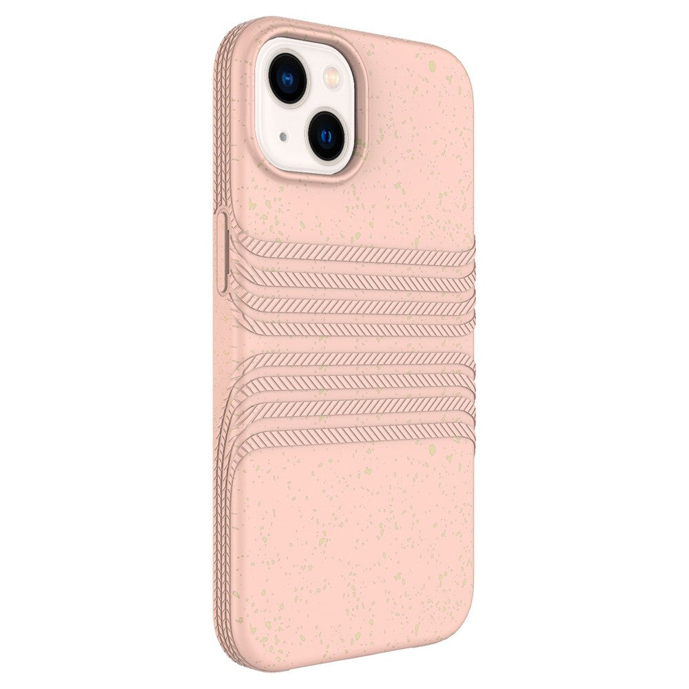 iPhone 14 Plus TPU Cover Drop proof Scratch resistant Fully Biodegradable Wheat Straw Cell – Pink - produktbillede 2