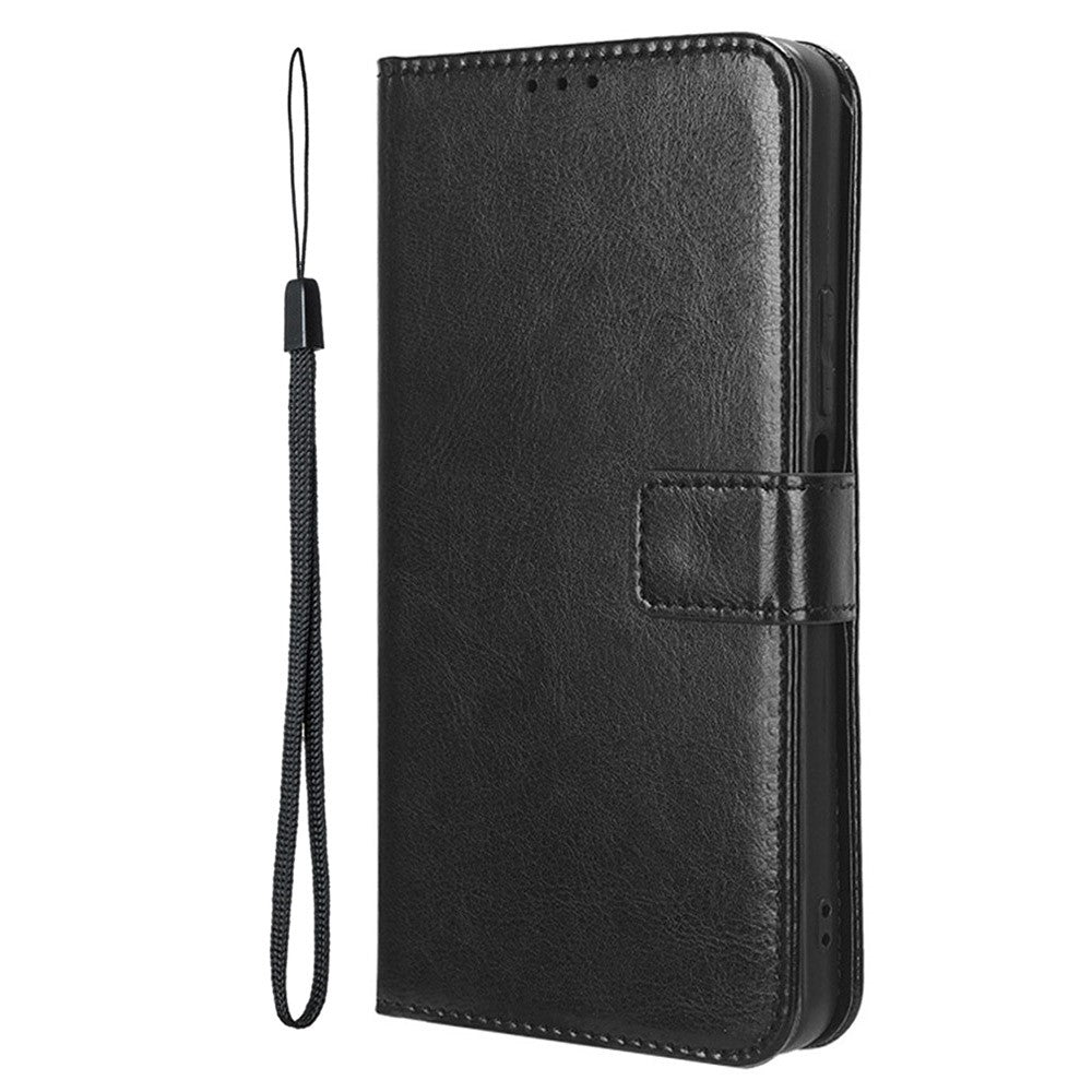 iPhone 16 Plus Læder Wallet Flip Cover crazy horse – Sort - produktbillede 5