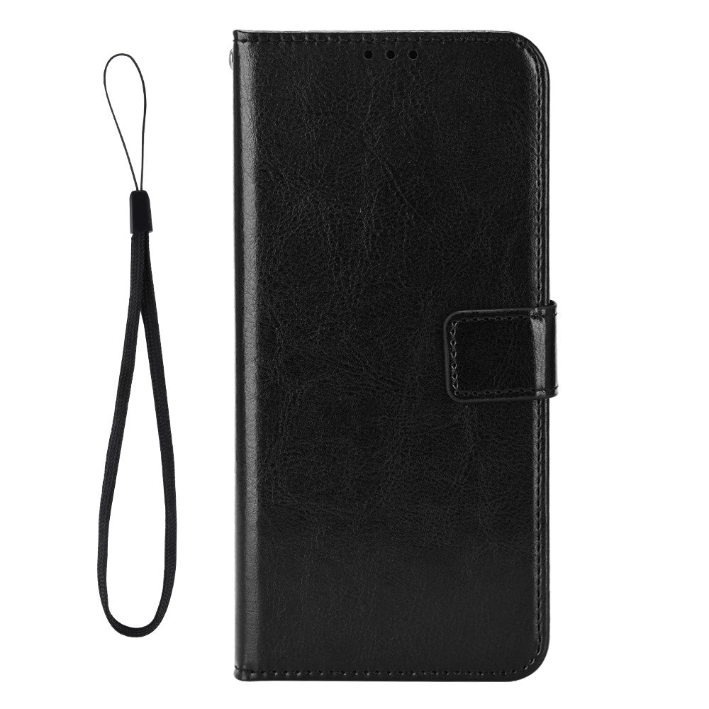 iPhone 16 Pro Læder Wallet Flip Cover crazy horse – Sort - produktbillede 6