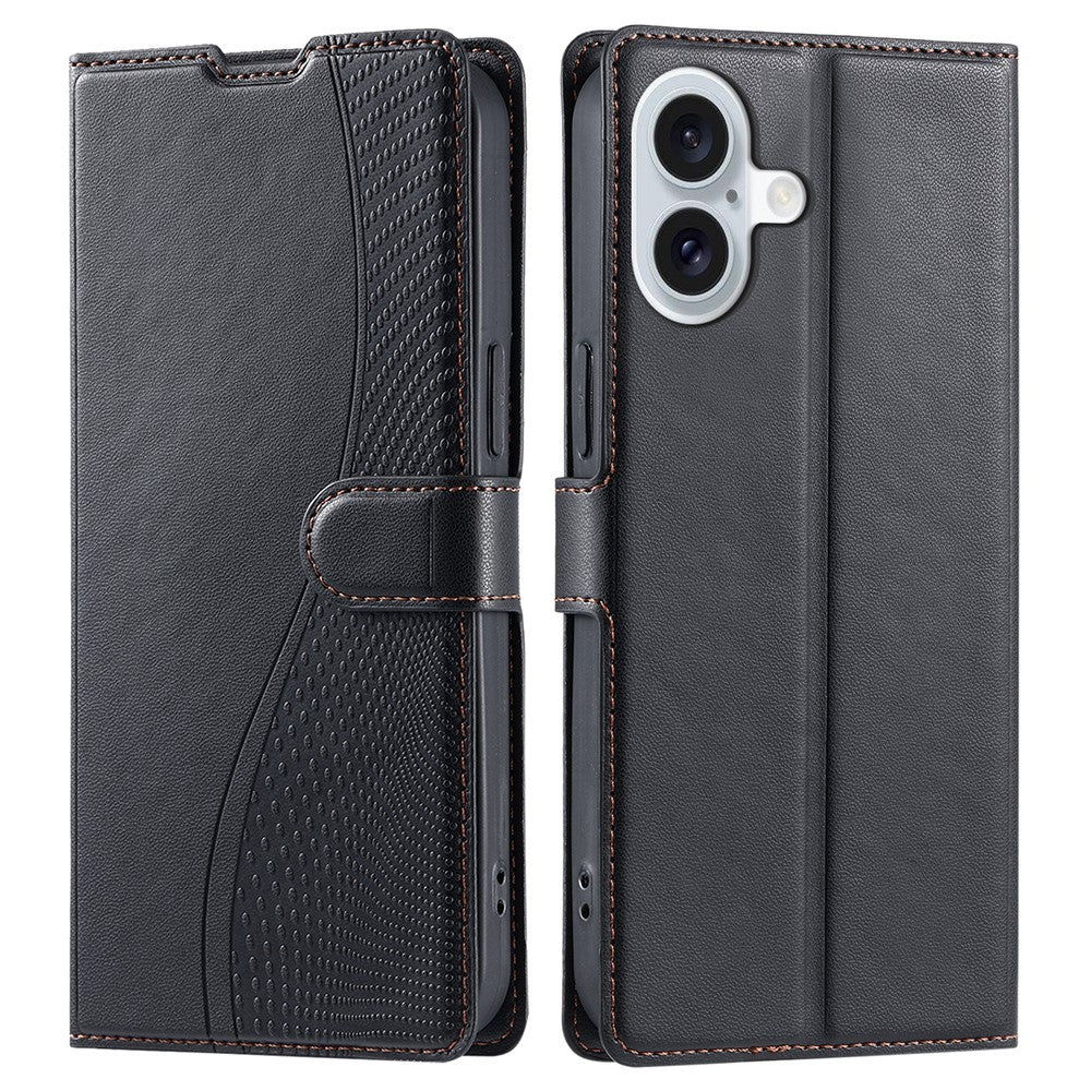 iPhone 16 Wallet Flip Cover Dots – Sort - produktbillede 1