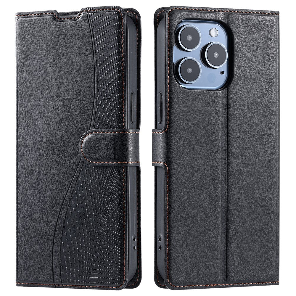 iPhone 16 Pro Wallet Flip Cover Dots – Sort - produktbillede 1