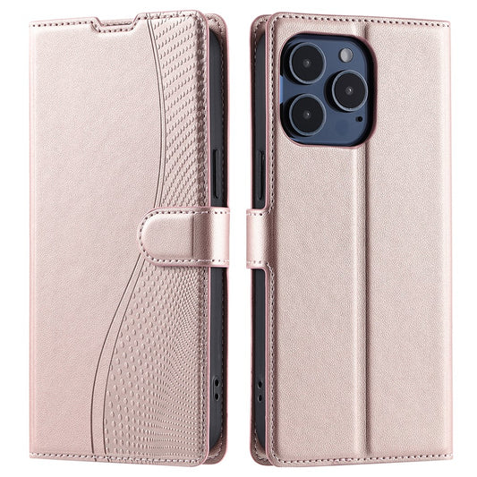 iPhone 16 Pro Wallet Flip Cover Dots – Rosegold - produktbillede 1