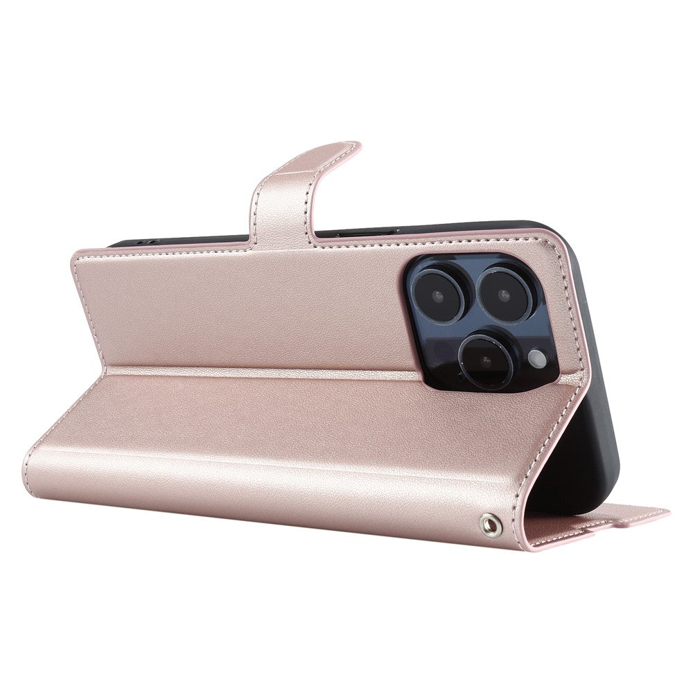 iPhone 16 Pro Wallet Flip Cover Dots – Rosegold - produktbillede 4