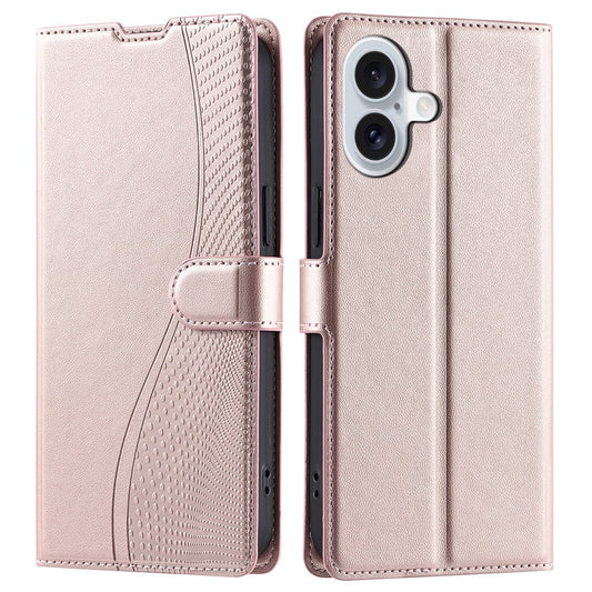 iPhone 16 Plus Wallet Flip Cover Dots – Rosegold - produktbillede 1