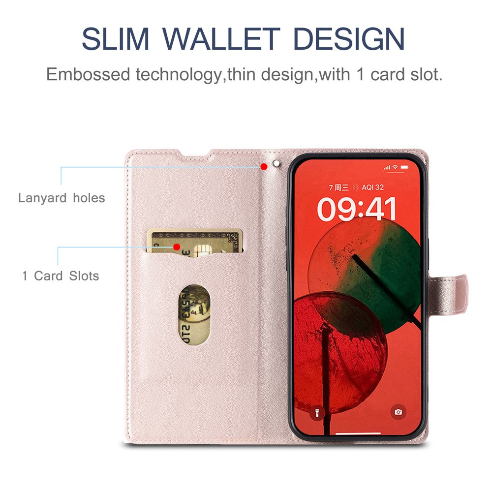 iPhone 16 Plus Wallet Flip Cover Dots – Rosegold - produktbillede 7