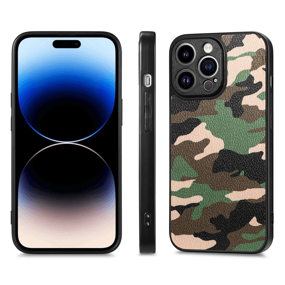 iPhone 14 Pro TPU Cover Camouflage Pattern Anti Fall Shockproof Support Wireless Charging – Grøn - produktbillede 12