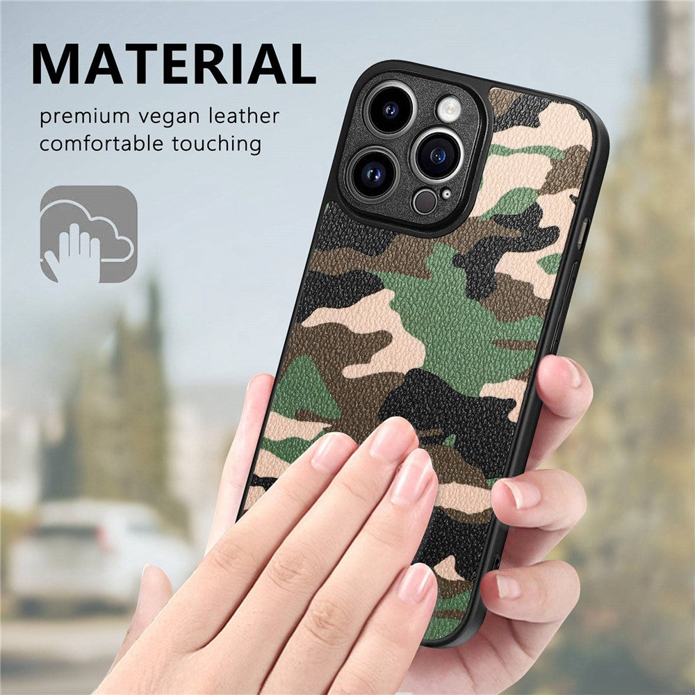 iPhone 14 Pro TPU Cover Camouflage Pattern Anti Fall Shockproof Support Wireless Charging – Grøn - produktbillede 6