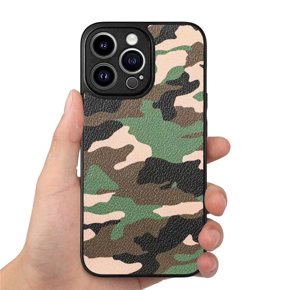 iPhone 14 Pro Max TPU Cover Camouflage Pattern Support Wireless Charging – Grøn - produktbillede 4