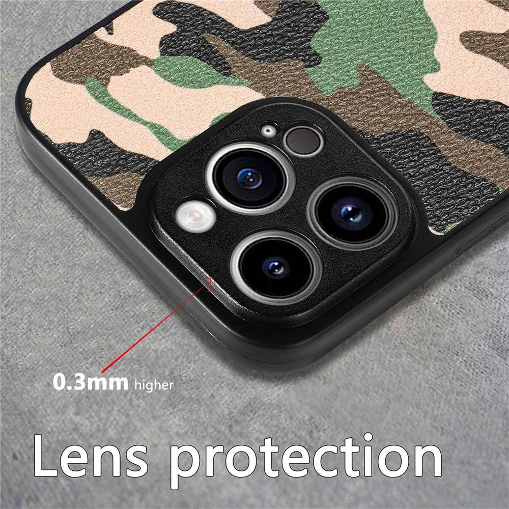 iPhone 14 Pro Max TPU Cover Camouflage Pattern Support Wireless Charging – Grøn - produktbillede 5