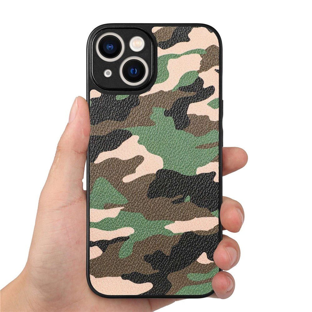 iPhone 14 Plus TPU Cover Camouflage Pattern Shockproof Anti Fall Support Wireless Charging – Grøn - produktbillede 4