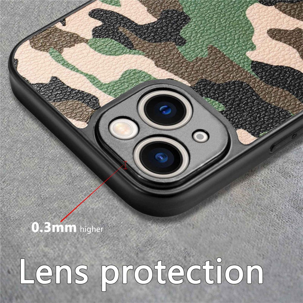 iPhone 14 Plus TPU Cover Camouflage Pattern Shockproof Anti Fall Support Wireless Charging – Grøn - produktbillede 5