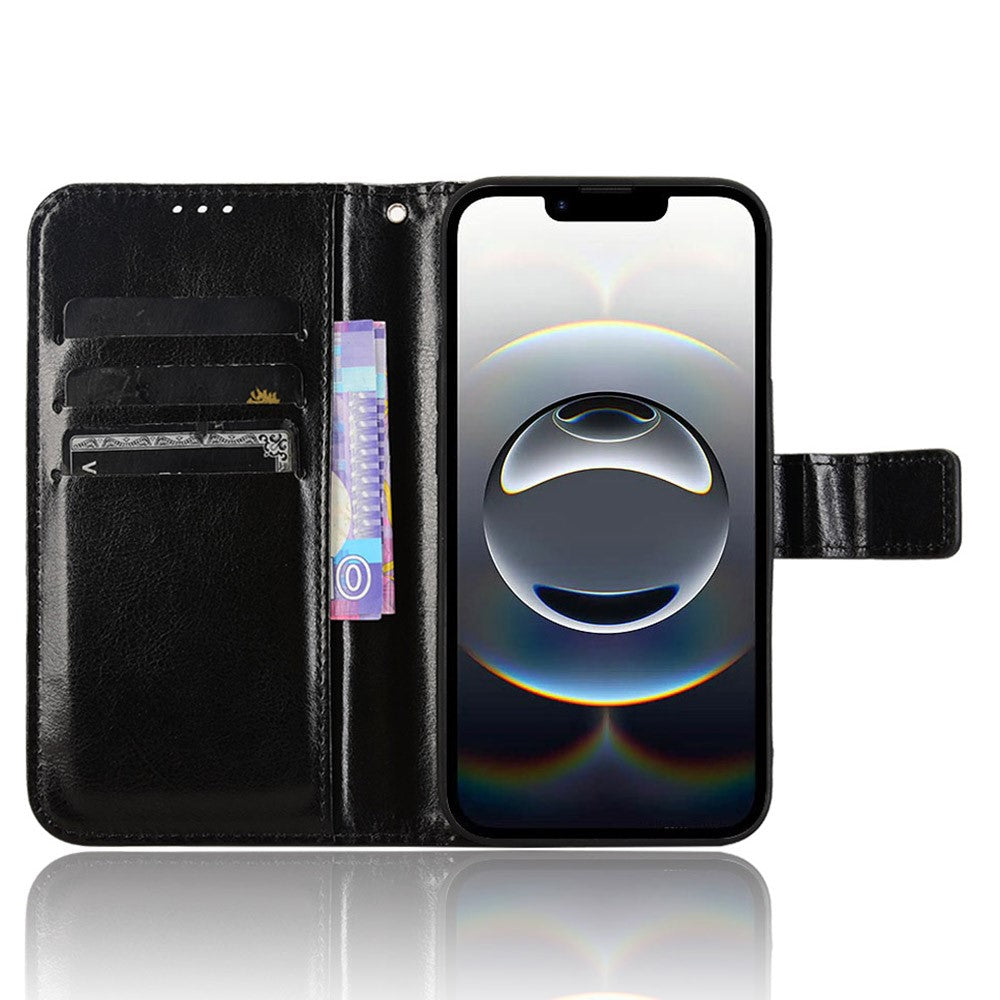 iPhone 16e / 17e Wallet Flip Cover Crazy Horse – Sort - produktbillede 2