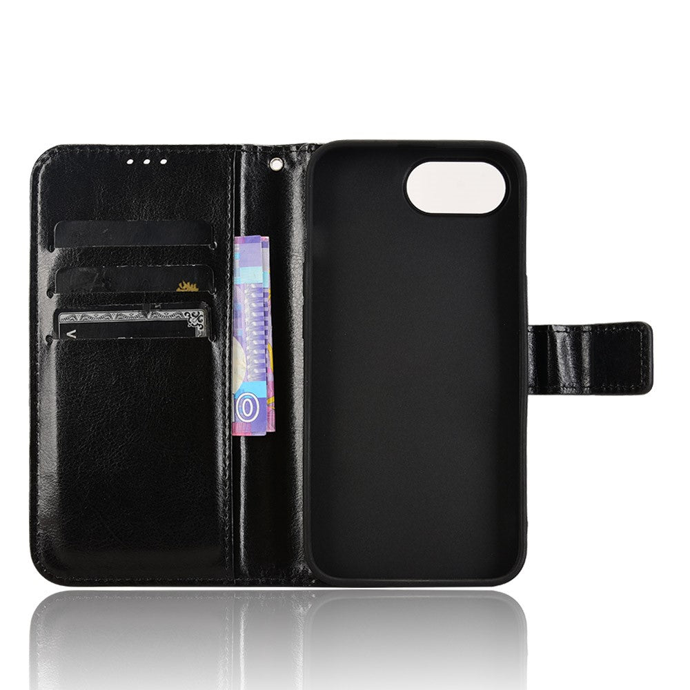 iPhone 16e / 17e Wallet Flip Cover Crazy Horse – Sort - produktbillede 4