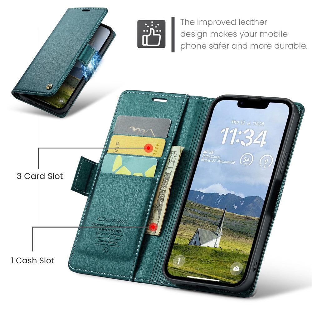iPhone 16e / 17e Wallet Flip Cover RFID – Grøn