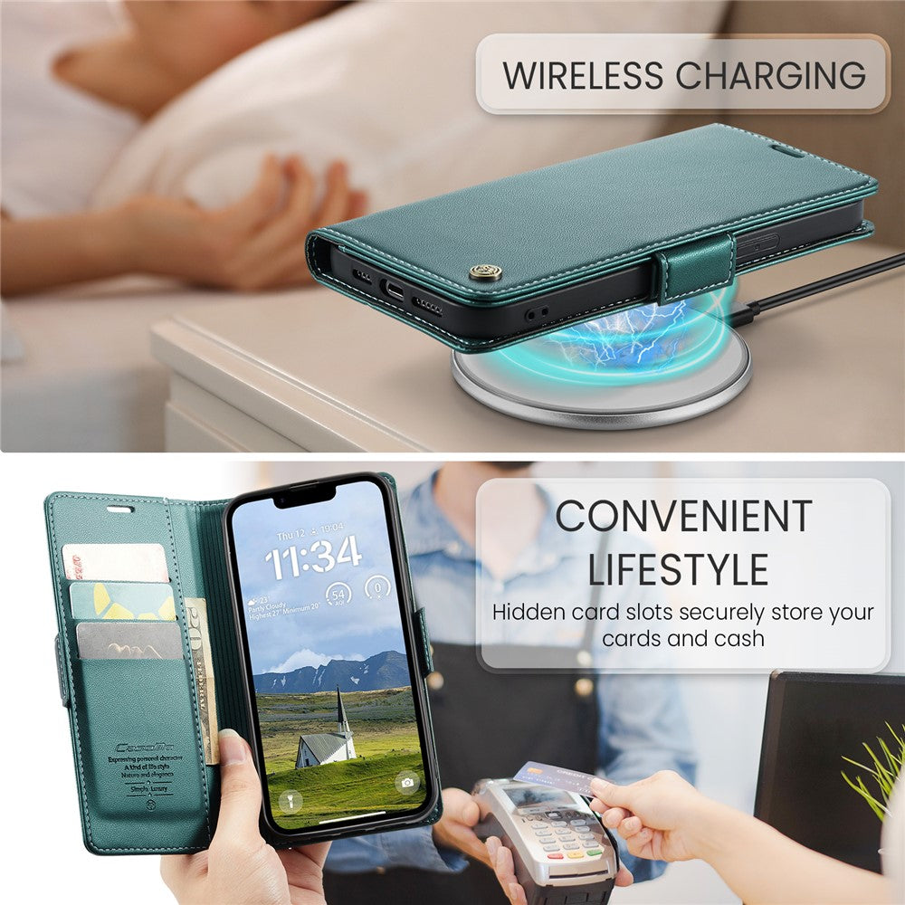 iPhone 16e / 17e Wallet Flip Cover RFID – Grøn