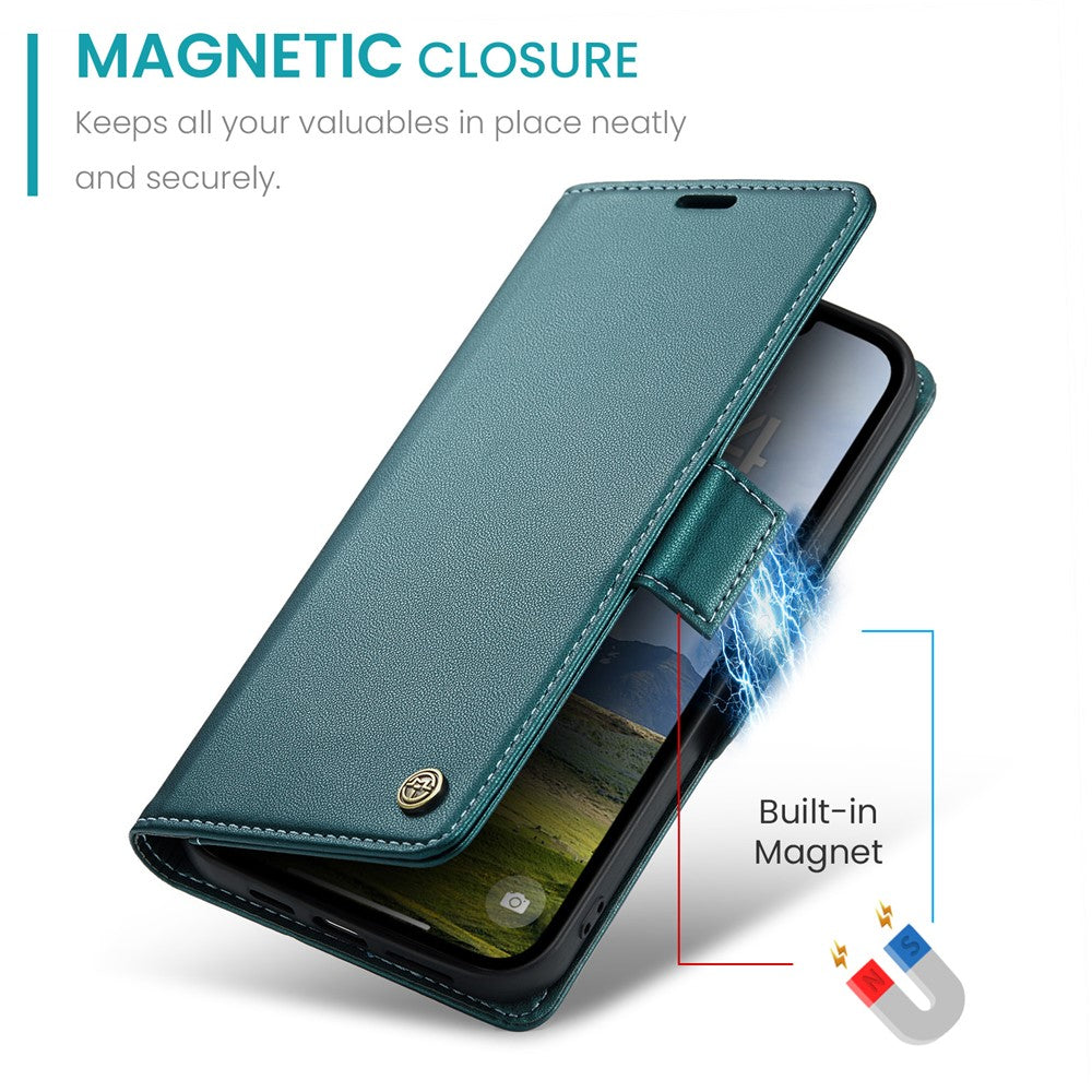 iPhone 16e / 17e Wallet Flip Cover RFID – Grøn