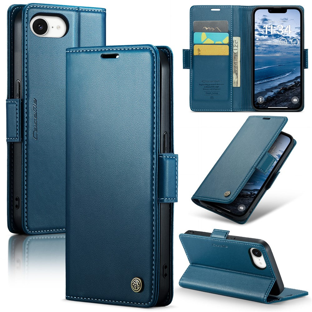 iPhone 16e / 17e Wallet Flip Cover RFID – Blå - produktbillede 1