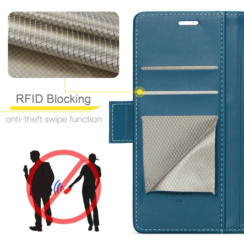 iPhone 16e / 17e Wallet Flip Cover RFID – Blå - produktbillede 12