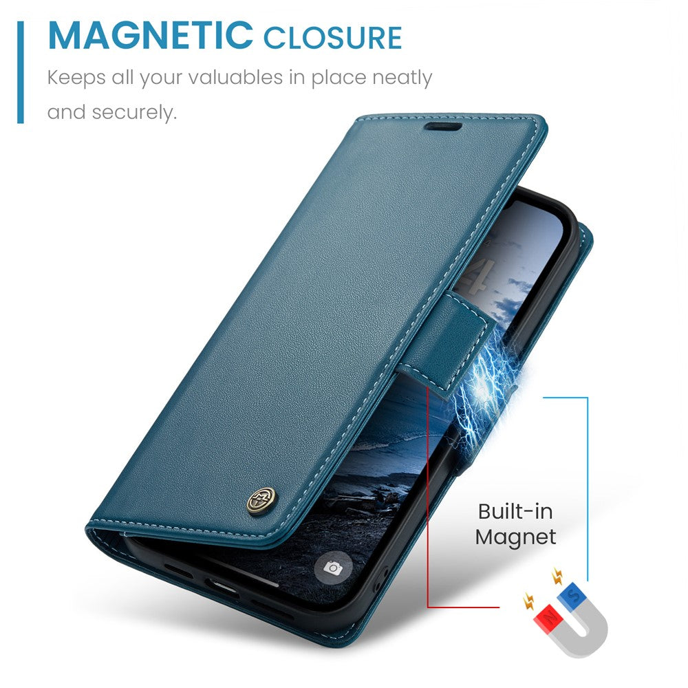 iPhone 16e / 17e Wallet Flip Cover RFID – Blå - produktbillede 9