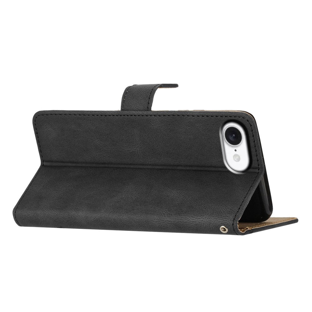 iPhone 16e / 17e Wallet Flip Cover Lines – Sort - produktbillede 4