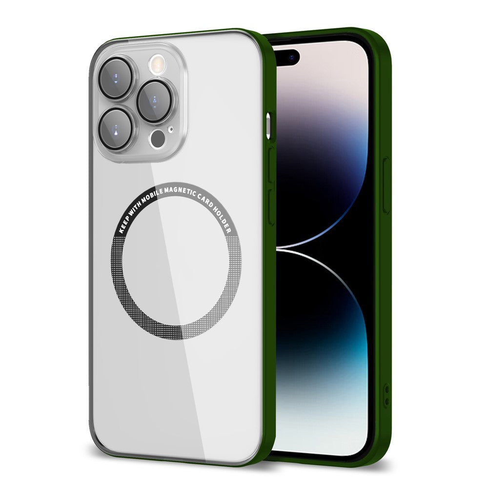 iPhone 14 Pro Cover Slim Soft Metal Lens Protection – Grøn