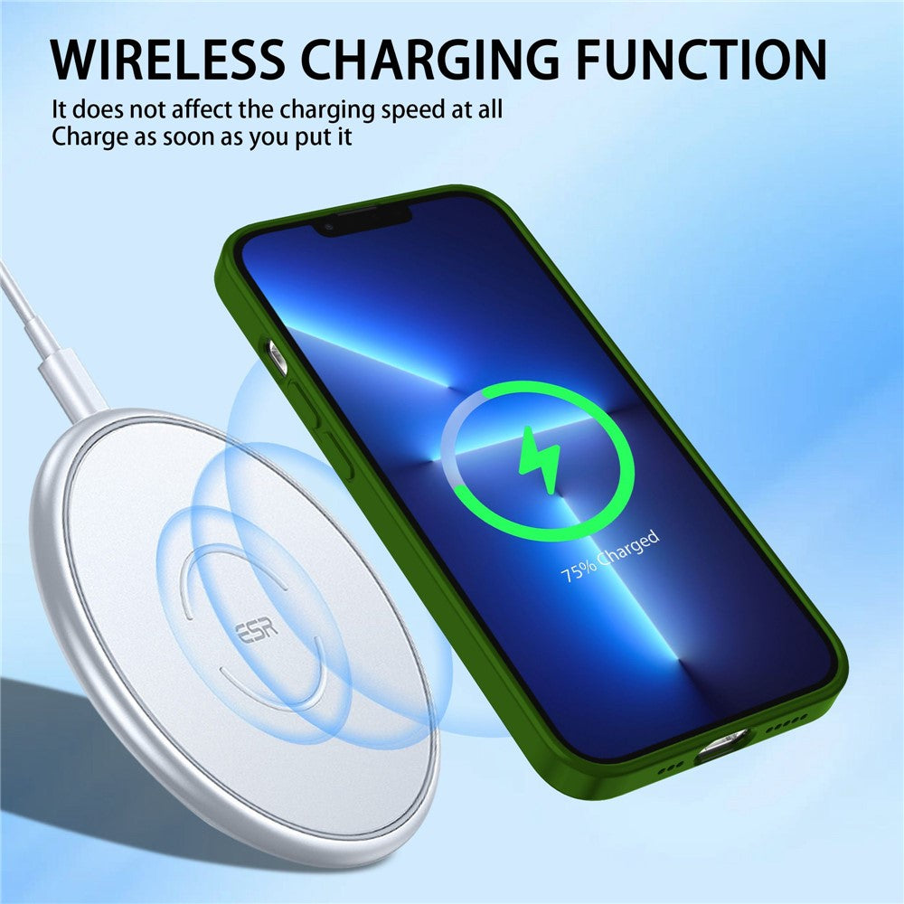 iPhone 14 Pro Cover Slim Soft Metal Lens Protection – Grøn
