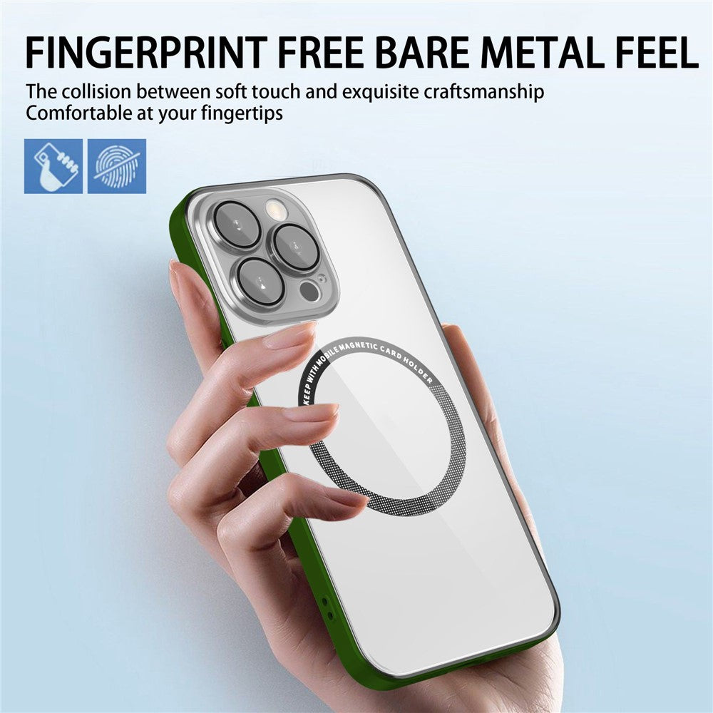 iPhone 14 Pro Cover Slim Soft Metal Lens Protection – Grøn