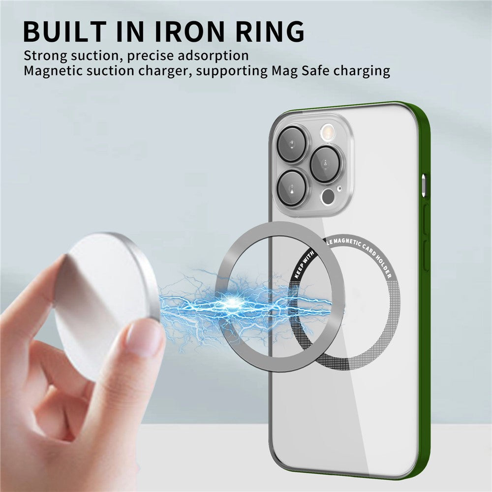 iPhone 14 Pro Cover Slim Soft Metal Lens Protection – Grøn