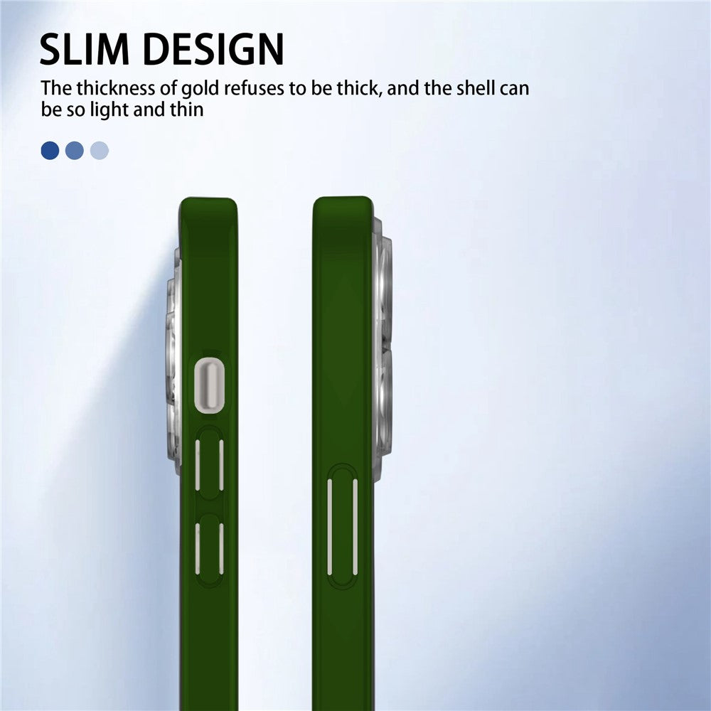 iPhone 14 Pro Cover Slim Soft Metal Lens Protection – Grøn