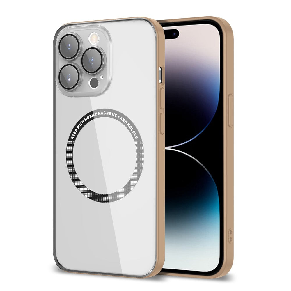 iPhone 14 Pro Cover Slim Magnetic Soft Hard Shockproof Metal Lens Protection Light – Gul - produktbillede 1