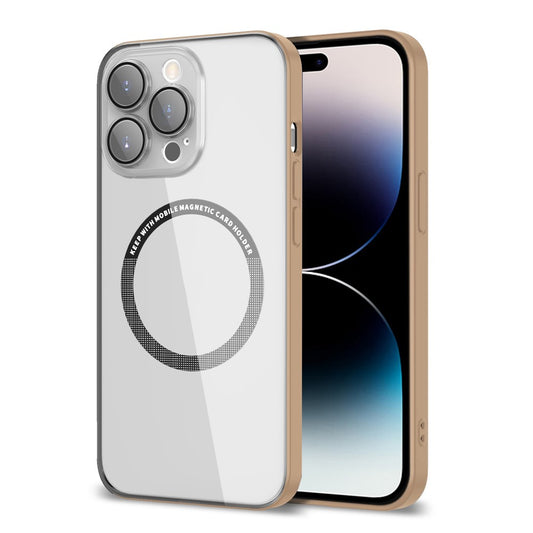 iPhone 14 Pro Cover Slim Magnetic Soft Hard Shockproof Metal Lens Protection Light – Gul - produktbillede 1