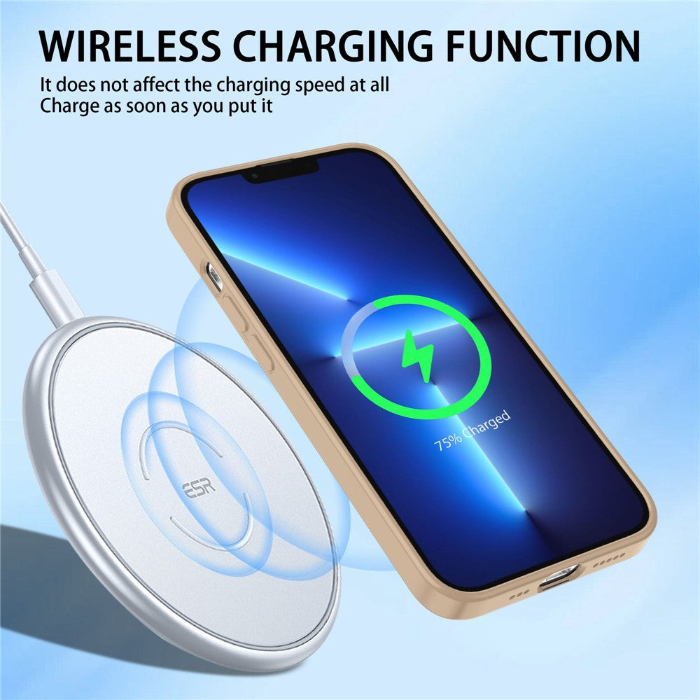 iPhone 14 Pro Cover Slim Magnetic Soft Hard Shockproof Metal Lens Protection Light – Gul - produktbillede 2