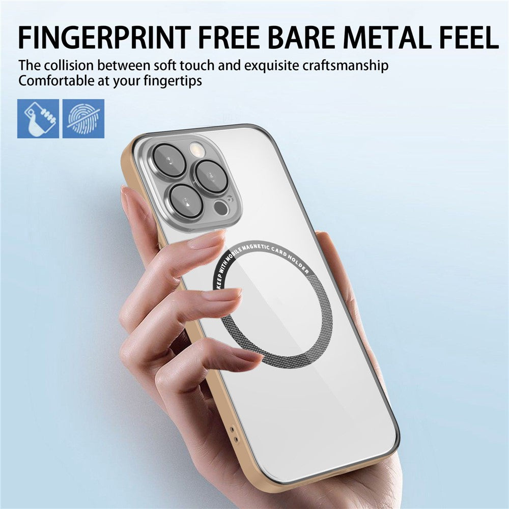 iPhone 14 Pro Cover Slim Magnetic Soft Hard Shockproof Metal Lens Protection Light – Gul - produktbillede 3