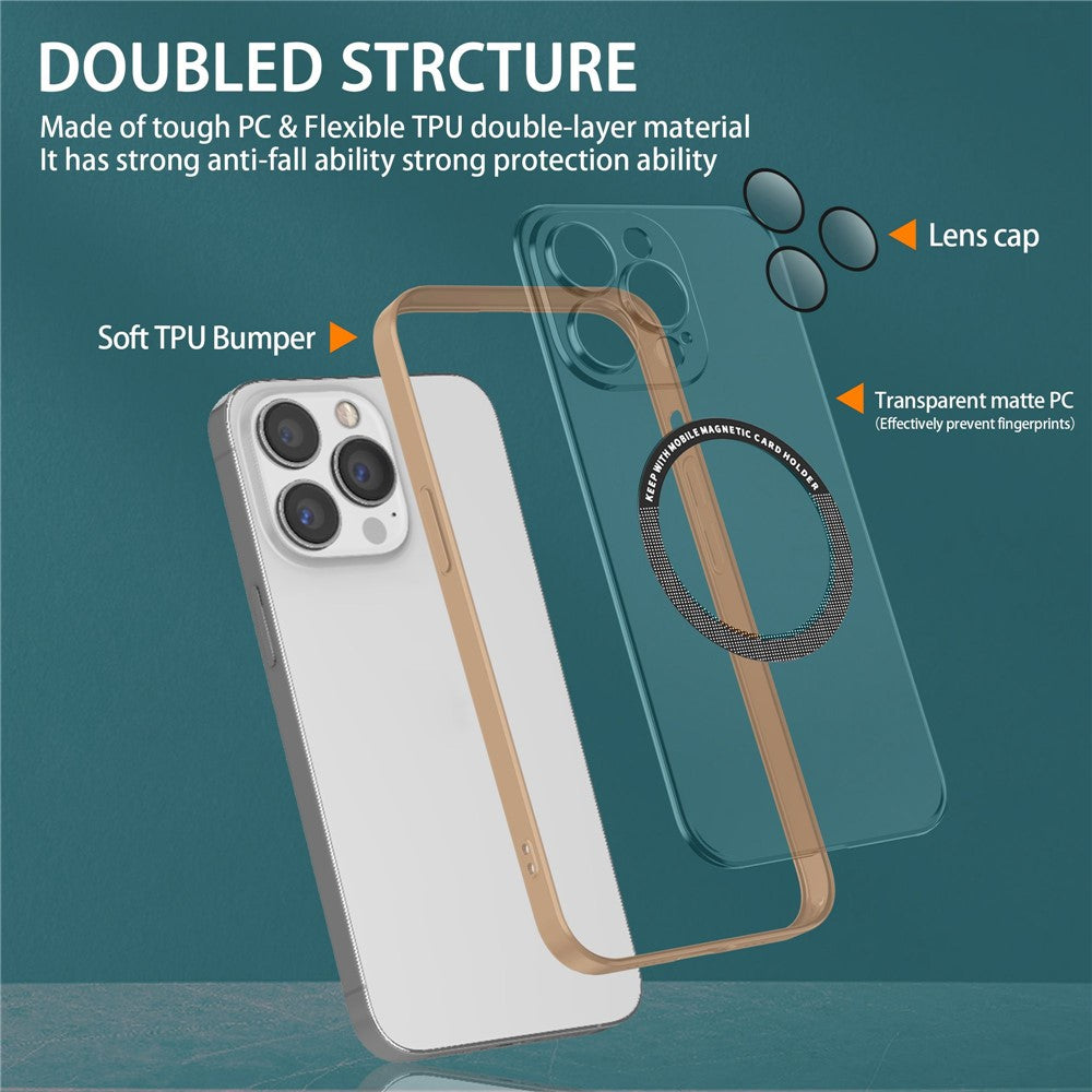 iPhone 14 Pro Cover Slim Magnetic Soft Hard Shockproof Metal Lens Protection Light – Gul - produktbillede 4