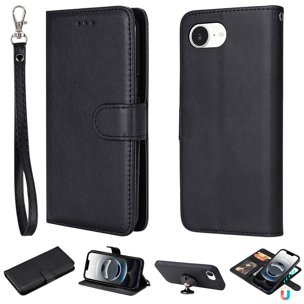 iPhone 16e / 17e Wallet Flip Cover 2-i-1 – Sort