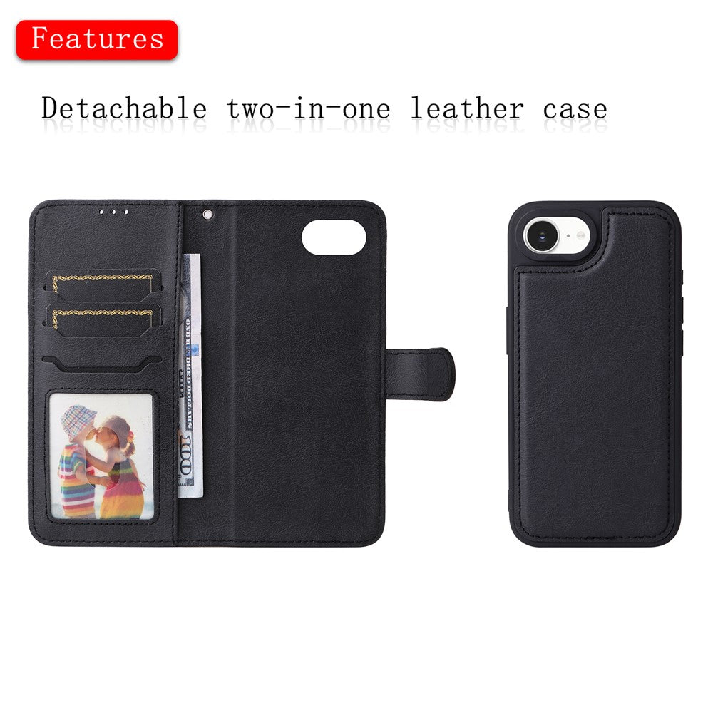 iPhone 16e / 17e Wallet Flip Cover 2-i-1 – Sort