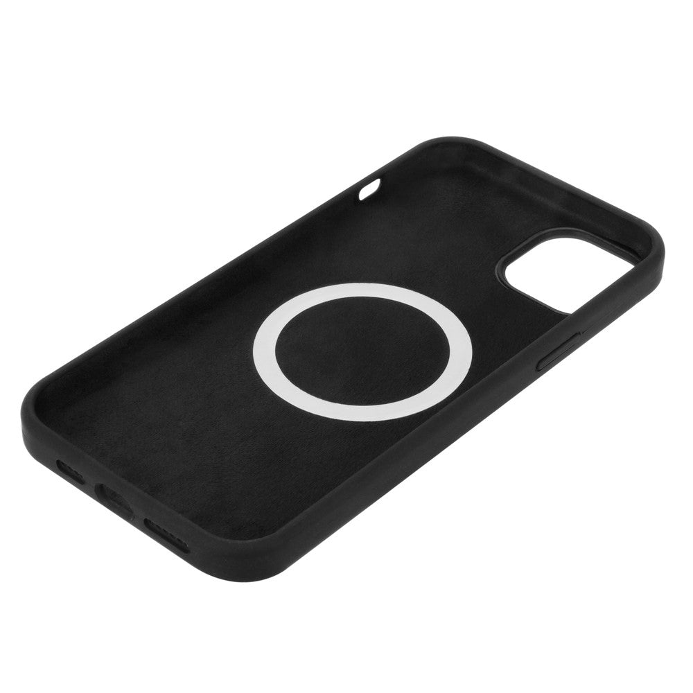 iPhone 14 Plus MagSafe Silicone Cover Shock Magnetic Solid Fiber Lining Resistant – Sort - produktbillede 6