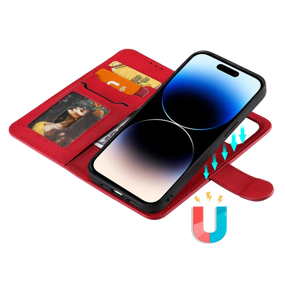 iPhone 14 Pro Wallet Flip Cover – Rød - produktbillede 3