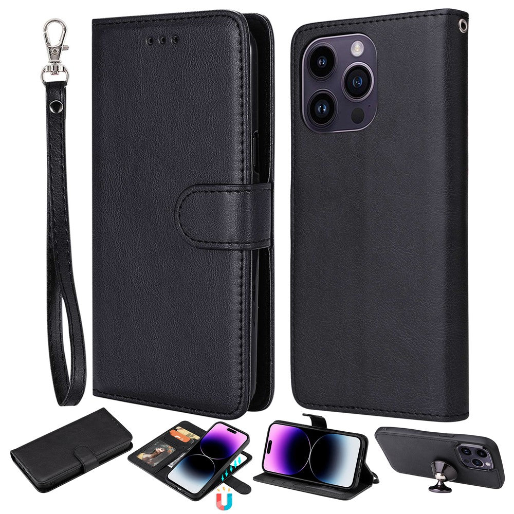 iPhone 14 Pro Max Læder Cover med kortholder Iphone14promax Aft – Sort - produktbillede 1