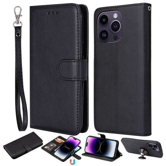 iPhone 14 Pro Max Læder Cover med kortholder Iphone14promax Aft – Sort - produktbillede 1